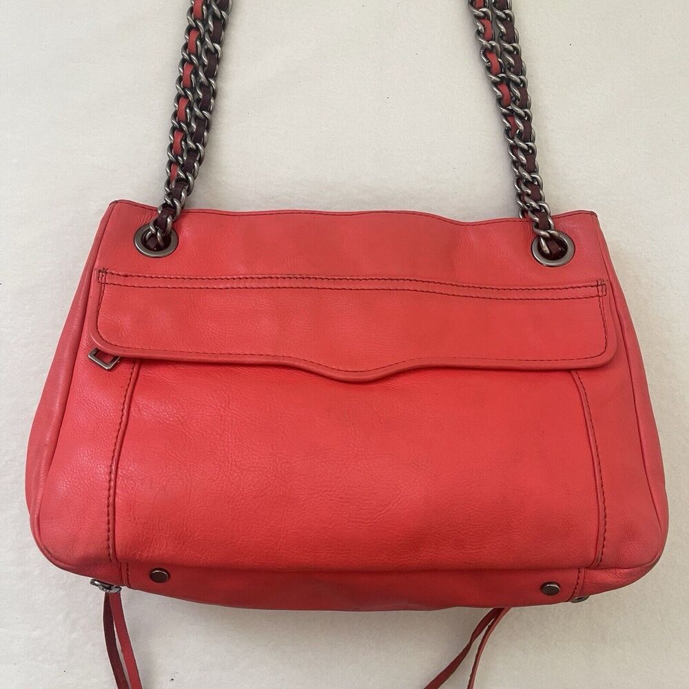 Rebecca Minkoff Swing Chain Orange Persimmon Leather Shoulder Bag - Picture 6 of 16